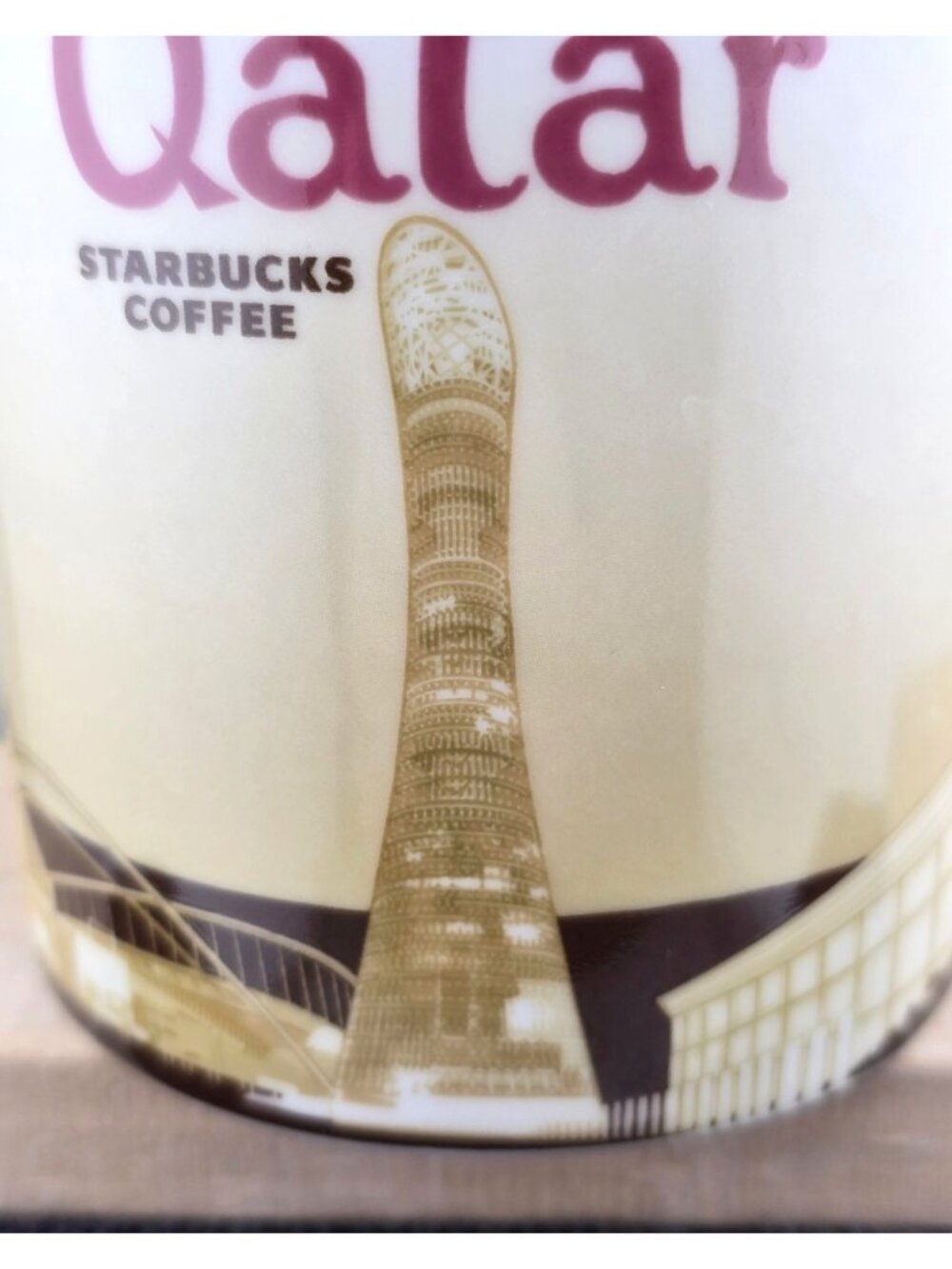 RARE 2011 Starbucks Qatar Coffee Mug Global Icon Series Beige 16 oz Collectible - Picture 4 of 16